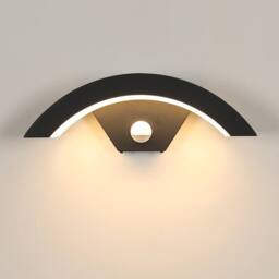 Pheashine Stylish Outdoor Wall Sconce with Motion Sensor 29x10cm IP65 24W 3000K in Black - Size: 29x10 cm - thumbnail 1