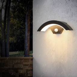 Pheashine Stylish Outdoor Wall Sconce with Motion Sensor 29x10cm IP65 24W 3000K in Black - Size: 29x10 cm - thumbnail 5