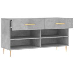 Berkfield Home Shoe Bench Concrete Grey 102x35x55 cm Engineered Wood - Size: 102 x 35 x 55 cm - thumbnail 5