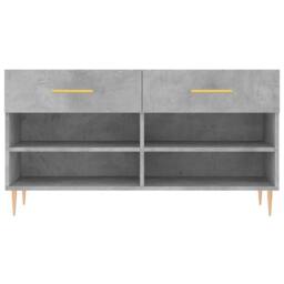 Berkfield Home Shoe Bench Concrete Grey 102x35x55 cm Engineered Wood - Size: 102 x 35 x 55 cm - thumbnail 6