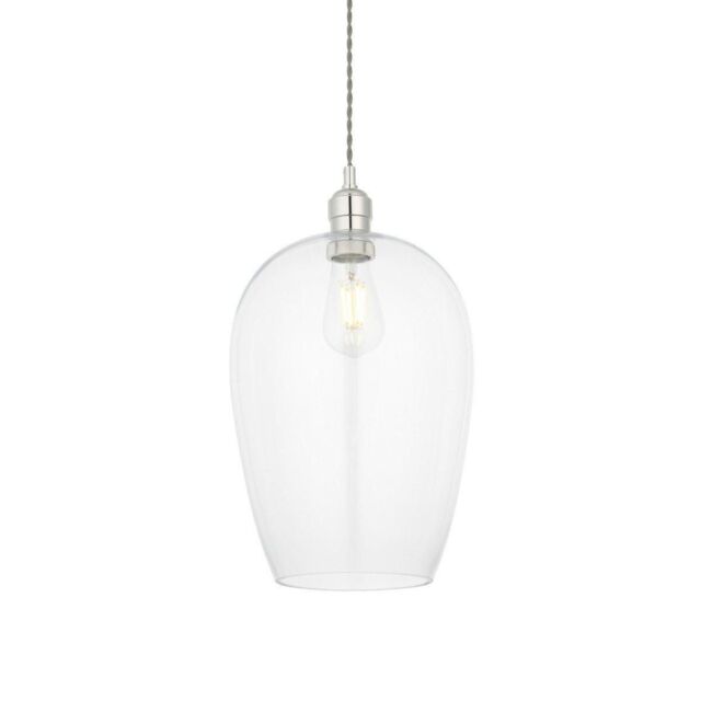 Netlighting 'LIVORNO' Dimmable Stylish Indoor Glass Single Pendant Ceiling Lamp in Silver - image 1