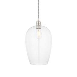 Netlighting 'LIVORNO' Dimmable Stylish Indoor Glass Single Pendant Ceiling Lamp in Silver