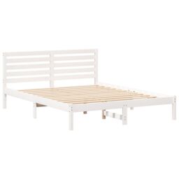 Berkfield Home with Headboard White 140 x 200 cm Solid pine wood - thumbnail 2