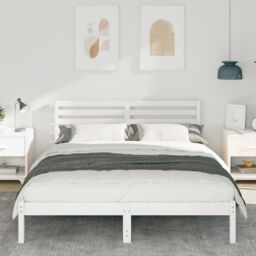 Berkfield Home with Headboard White 140 x 200 cm Solid pine wood - thumbnail 5