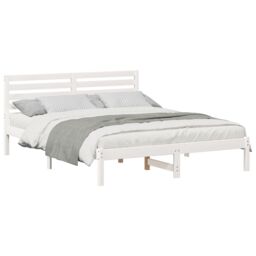 Berkfield Home with Headboard White 140 x 200 cm Solid pine wood - thumbnail 3