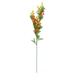 Leaf 80cm Orange Chrysanthemum Foliage & Glass Vase in Black - thumbnail 6