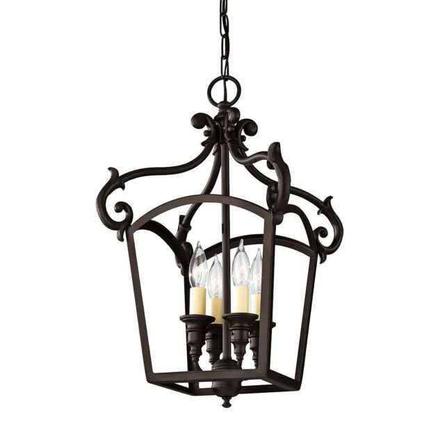 Loops 4 Bulb Chandelier Hanging Pendant LIght Oil Rubbed Bronze LED E14 40W Bulb