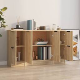 Berkfield Home Sideboards 3 pcs Sonoma Oak Engineered Wood in Light Brown - thumbnail 1