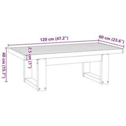 Berkfield Home Decorative Coffee Table NOAIN U-Shaped Legs 120x60x40 cm Solid Wo in Brown - Size: 120 x 60 x 40 cm - thumbnail 9