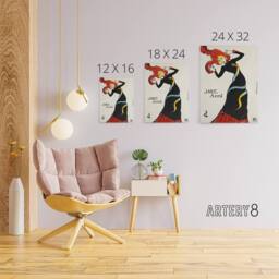 "Artery8 Toulouse Lautrec Can Can Dancer Jane Avril Canvas Wall Art Print - Size: W24"" x H32""" - thumbnail 4