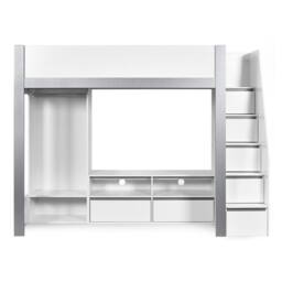 Cheshire Quince Highsleeper TV Bed - White & Silver - Single (90cm) - thumbnail 5