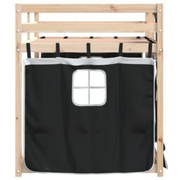 Berkfield Home Bunk Bed without Mattress White&Black 80x200 cm Solid Wood Pine in Black - thumbnail 6