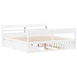 Berkfield Home Bed Frame without Mattress White 180x200 cm Super King Solid Wood Pine - thumbnail 3