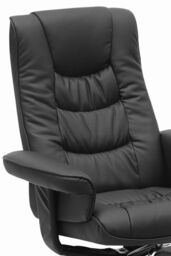 H&O Direct Luxury Swivel Recliner Set with Footstool in Black - thumbnail 6
