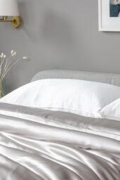 Soak&Sleep Pure Mulberry Silk Housewife Pillowcase Pair in Silver - Size: Standard Pillow Case - thumbnail 2