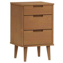 Berkfield Home Bedside Cabinet MOLDE Brown 40x35x65 cm Solid Wood Pine - Size: 40 x 35 x 65 cm - thumbnail 1