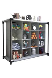 Living and Home 4-Tier Non-woven Grid Shoes Rack Cubes Storage Shelf 16 Pairs Shoes Organizer in Grey - thumbnail 4