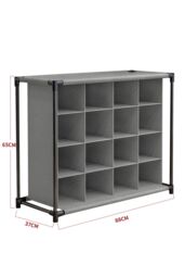 Living and Home 4-Tier Non-woven Grid Shoes Rack Cubes Storage Shelf 16 Pairs Shoes Organizer in Grey - thumbnail 2