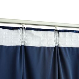 Berkfield Home Blackout Curtains 2 pcs with Hooks Velvet Dark Blue 140x175 cm - thumbnail 4