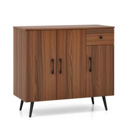 KORVIXA Modern Storage Cabinet Sideboard Cabinet w/ Adjustable in Brown - Size: 100 cm x 100 cm
