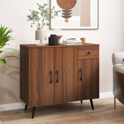 KORVIXA Modern Storage Cabinet Sideboard Cabinet w/ Adjustable in Brown - Size: 100 cm x 100 cm - thumbnail 4