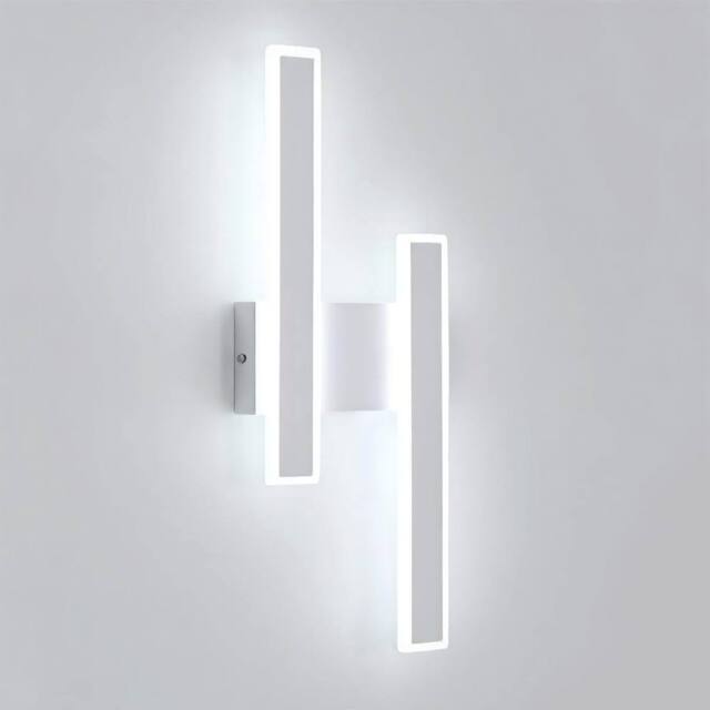 COMELY Indoor Wall Lights, 32W Modern Acrylic Long Wall Lights in Silver - image 1