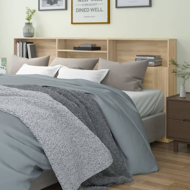 Berkfield Home Headboard Cabinet Sonoma Oak 220x19x103.5 cm in Brown - image 1