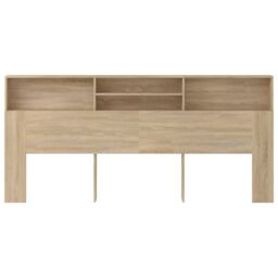 Berkfield Home Headboard Cabinet Sonoma Oak 220x19x103.5 cm in Brown - thumbnail 3