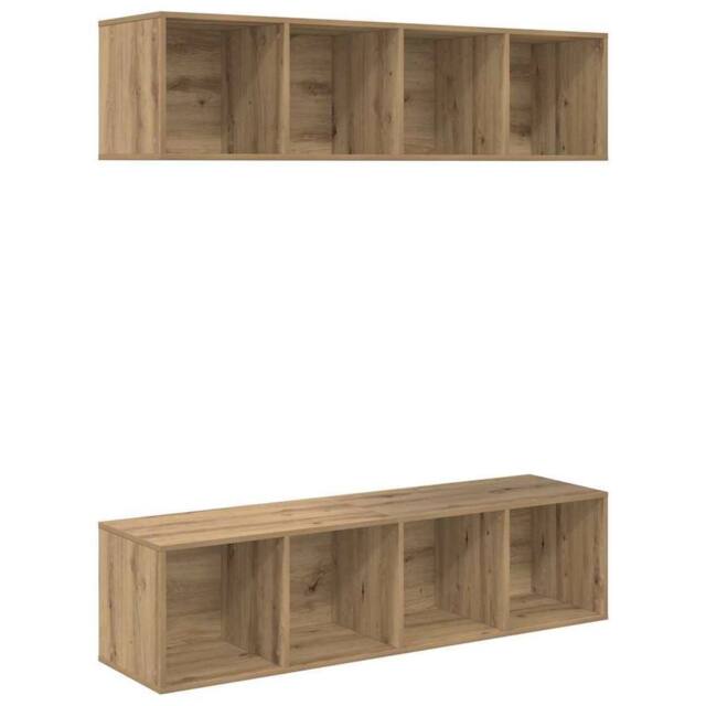 Berkfield Home 2 pcs Artisan oak 37 x 37 x 142.5 cm Engineered wood in Brown - image 1