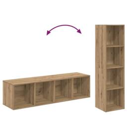Berkfield Home 2 pcs Artisan oak 37 x 37 x 142.5 cm Engineered wood in Brown - thumbnail 8