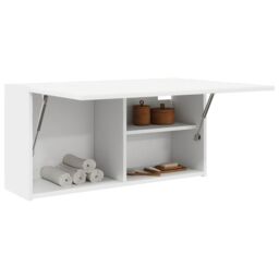Berkfield Home Bathroom Wall Cabinet White 80x25x40 cm Engineered Wood - Size: 80 x 25 x 40 cm