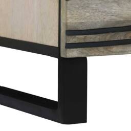 Berkfield Home Modern Bedside Tables with Drawer White & black 40 x 33 x 46 cm - thumbnail 8
