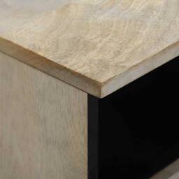 Berkfield Home Modern Bedside Tables with Drawer White & black 40 x 33 x 46 cm - thumbnail 6