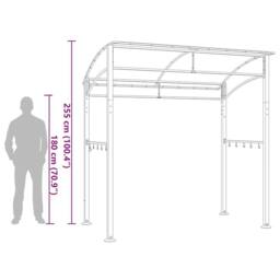 Berkfield Home Fabric BBQ Gazebo 215x150x220 cm Anthracite Steel in Black - Size: 215 x 150 x 220 cm - thumbnail 7