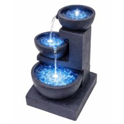 Gardenwize Solar Cascading Water Feature With Battery Back Up in Dark Grey