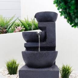 Gardenwize Solar Cascading Water Feature With Battery Back Up in Dark Grey - thumbnail 3