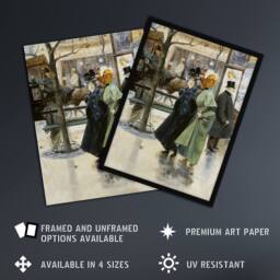 Artery8 Abel Truchet On the Boulevards Parisian Street View Framed Art Print - Size: A4 - thumbnail 2