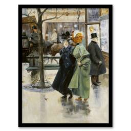 Artery8 Abel Truchet On the Boulevards Parisian Street View Framed Art Print - Size: A4 - thumbnail 1