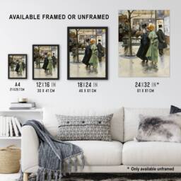 Artery8 Abel Truchet On the Boulevards Parisian Street View Framed Art Print - Size: A4 - thumbnail 3