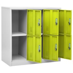 Berkfield Home Locker Cabinets 5 pcs Light Grey & Green 90x45x92.5 cm Steel - thumbnail 6