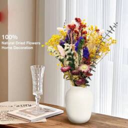 Havendro 30cm Dried Flowers Bouquet Home Decor Tan Mauve White UK - thumbnail 3