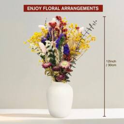 Havendro 30cm Dried Flowers Bouquet Home Decor Tan Mauve White UK - thumbnail 2