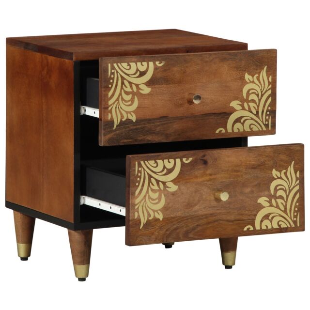 Berkfield Home Bedside Cabinet Honey brown Solid Sheesham wood 40 x 33 x 46 cm - image 1