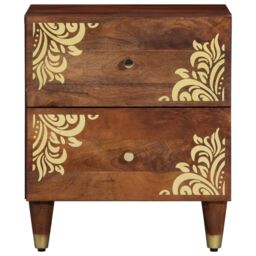 Berkfield Home Bedside Cabinet Honey brown Solid Sheesham wood 40 x 33 x 46 cm - thumbnail 3