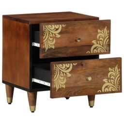 Berkfield Home Bedside Cabinet Honey brown Solid Sheesham wood 40 x 33 x 46 cm - thumbnail 1