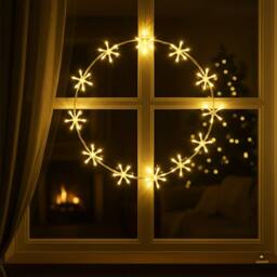 Pegdev Outdoor Christmas LED Metal Wreath Warm White 8 Function Decor 36cm - thumbnail 3