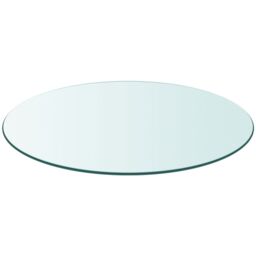 Berkfield Home Table Top Tempered Glass Round 800 mm in Clear - thumbnail 2