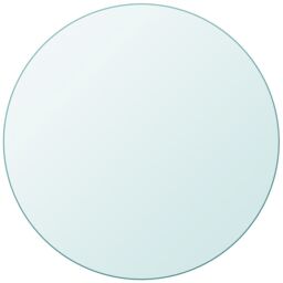Berkfield Home Table Top Tempered Glass Round 800 mm in Clear - thumbnail 1