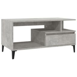 Berkfield Home Coffee Table Concrete Grey 90x49x45 cm Engineered Wood - Size: 90 x 49 x 45 cm - thumbnail 2