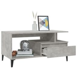 Berkfield Home Coffee Table Concrete Grey 90x49x45 cm Engineered Wood - Size: 90 x 49 x 45 cm - thumbnail 4